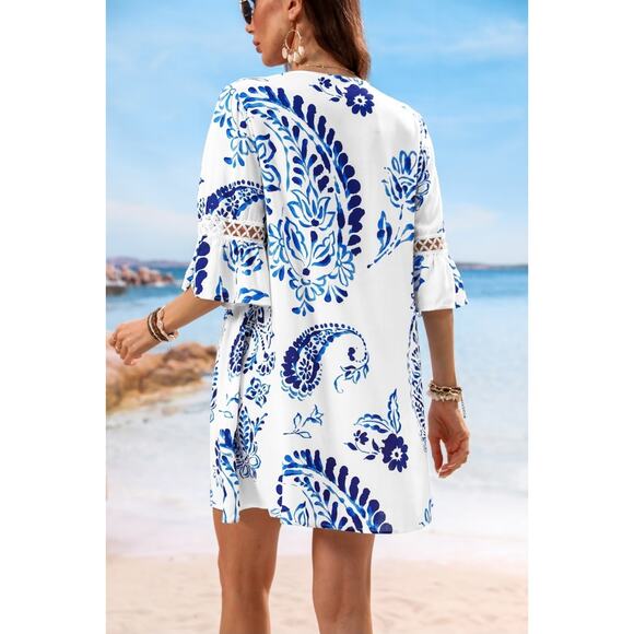 Cupshe Floral Paisley Print Lace Dress- NWT - Sz XS - Picture 3 of 5